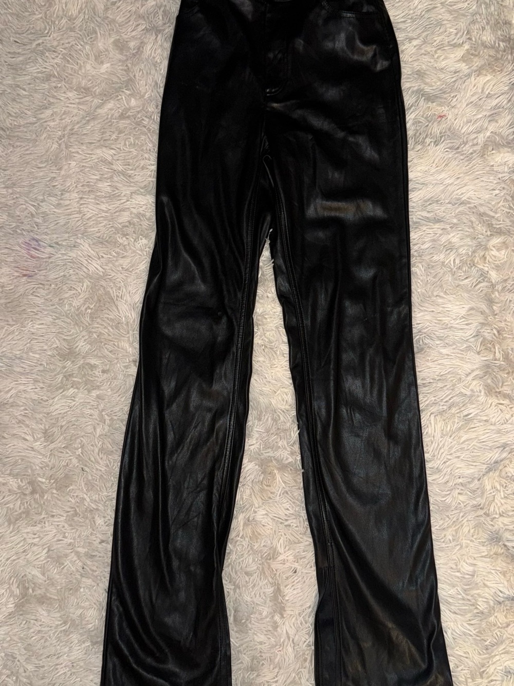 Zara Black Faux Leather Pants